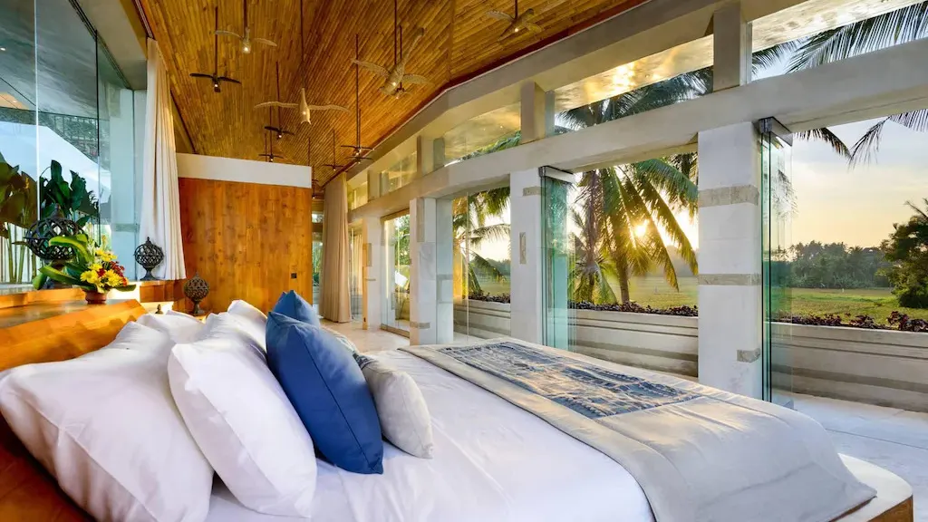Villa Vedas Bedroom with Paddy Field View