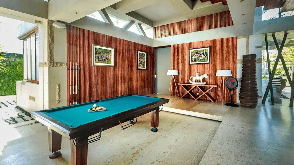 Villa Vedas Living Area with Billiard Table