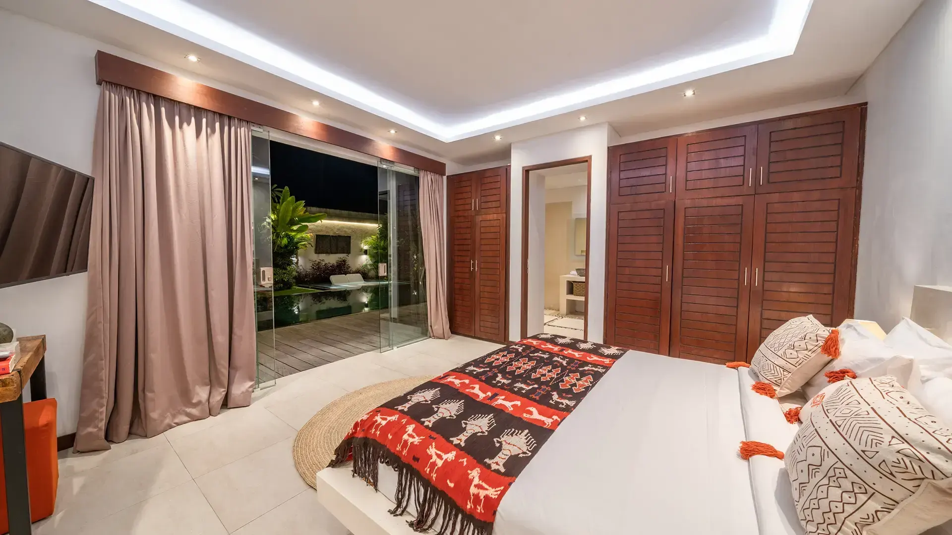 Villa Bima Second Bedroom Interior with Pool View