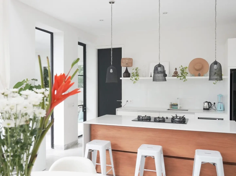 Villa Muse Kitchen Area with kitchen utensil and chair