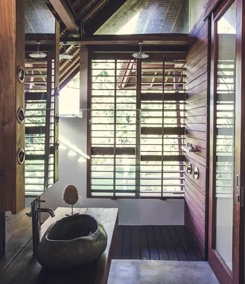 Villa Red Door Bathroom