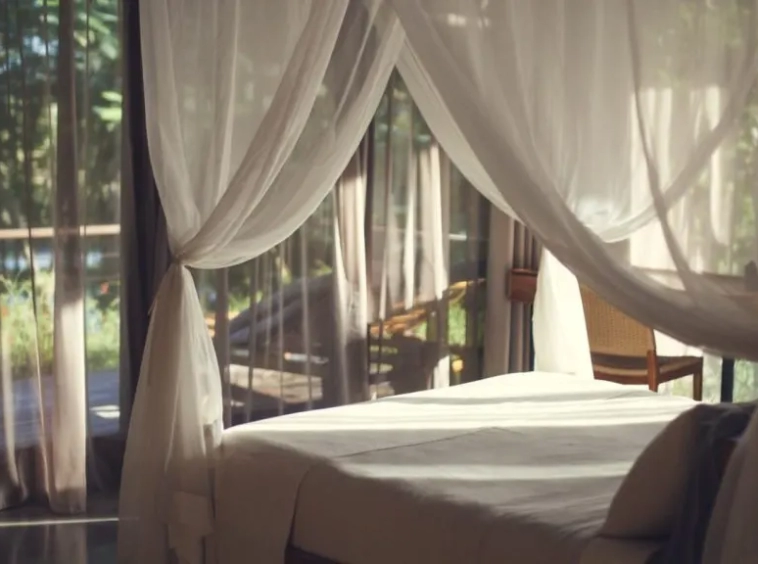 Villa Red Door Bedroom with mosquito net