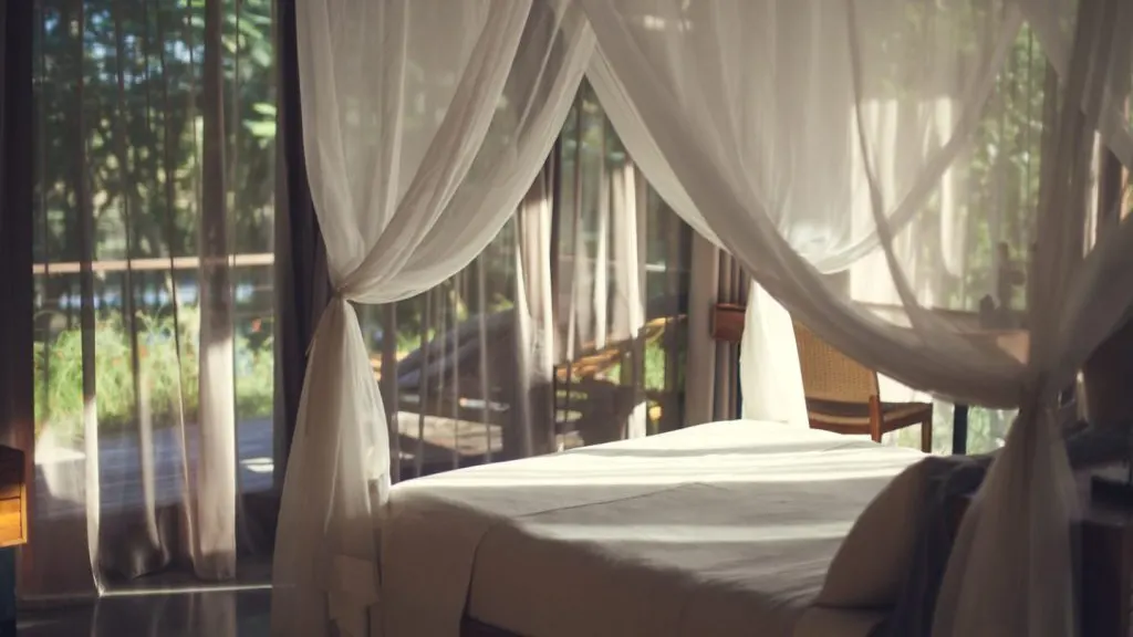 Villa Red Door Bedroom with mosquito net