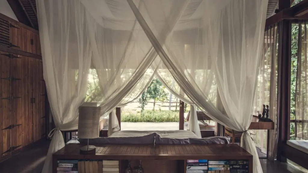Villa Red Door Bedroom with mosquito net front view