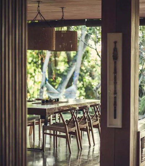 Villa Red Door Living Area with table