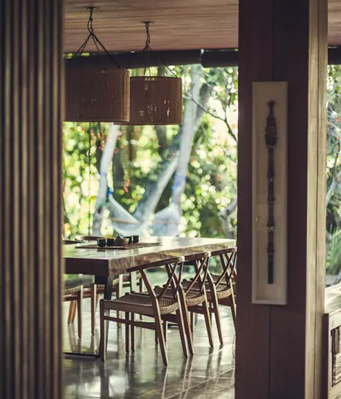 Villa Red Door Living Area with table