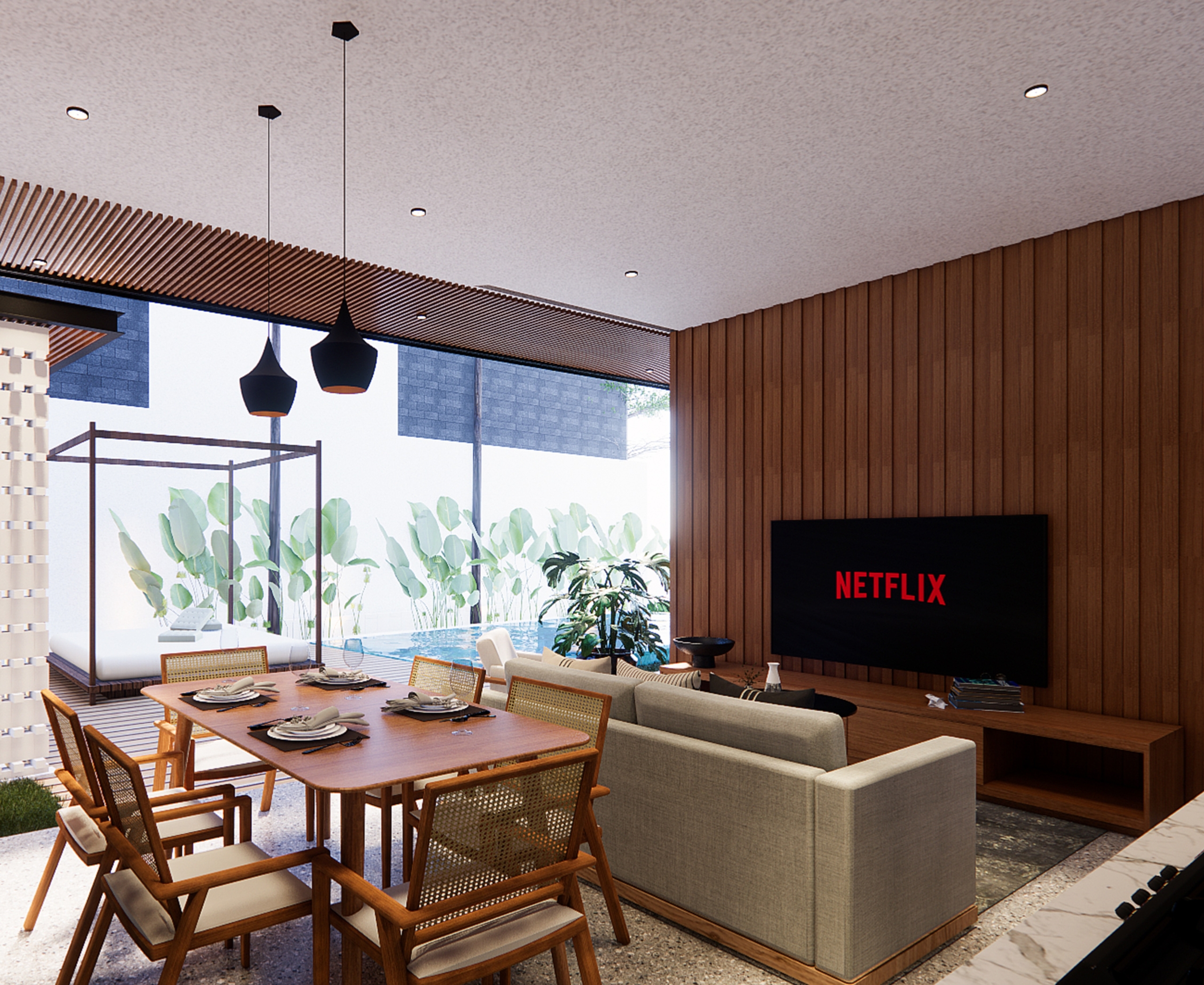 Dining Room - 3-bedroom Villa in A Residential Area in Balangan