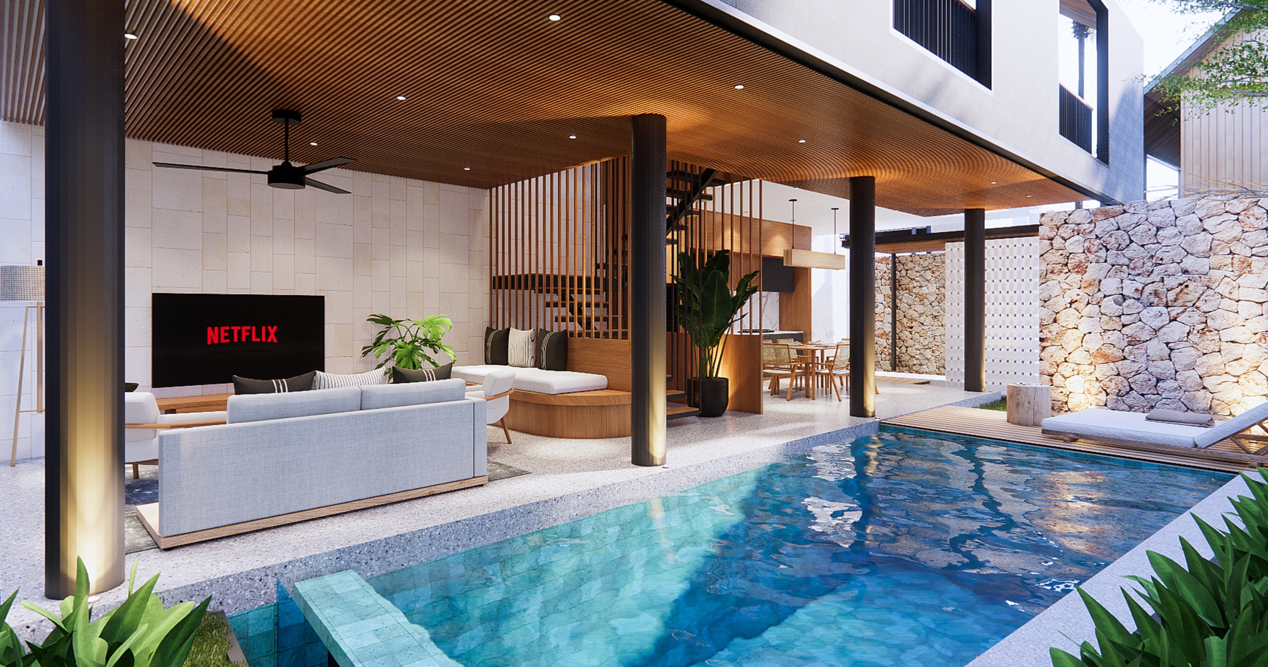 Pool Area Contemporary Villa Balangan Beach