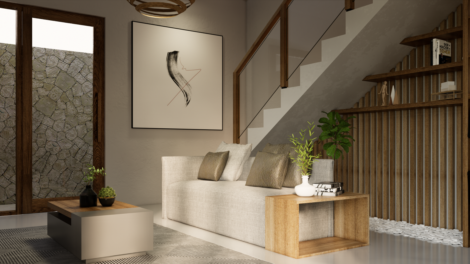 Stunning Villa with 3 Bedrooms in Sanur – Living Area