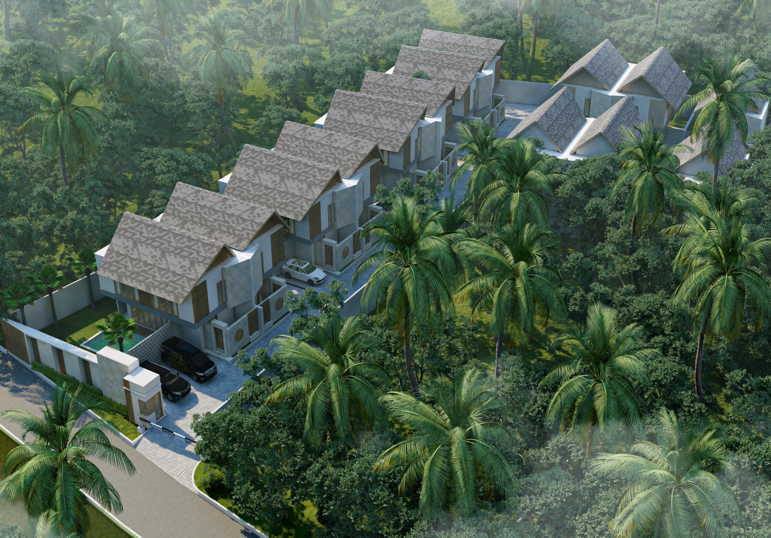 Stunning Villa with 3 Bedrooms in Sanur – Aerial View