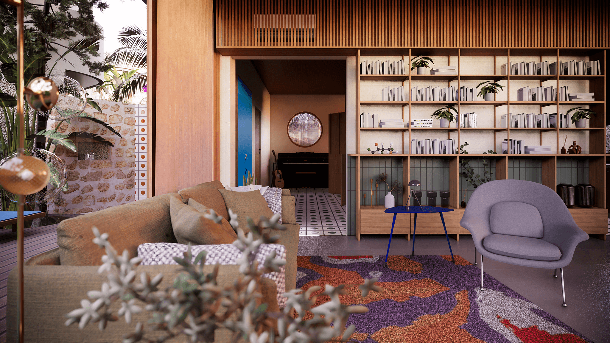 Retro Luxury Villa with 2 Bedrooms Minutes from the Beach