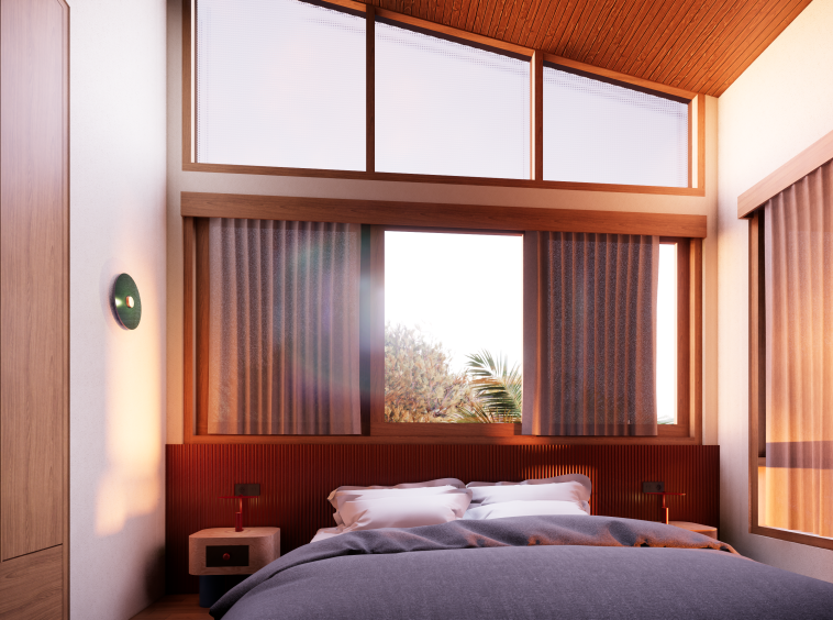 Retro Luxury Villa with 2 Bedrooms Minutes from the Beach - Bedroom