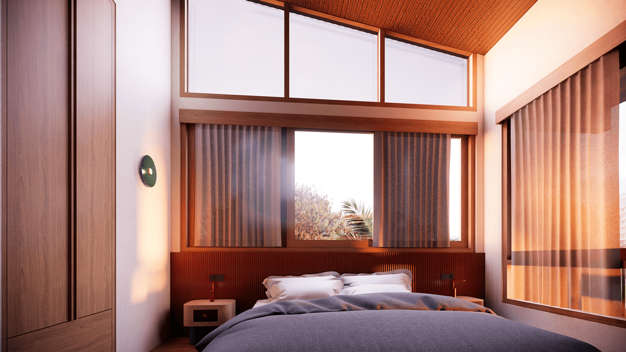 Retro Luxury Villa with 2 Bedrooms Minutes from the Beach - Bedroom