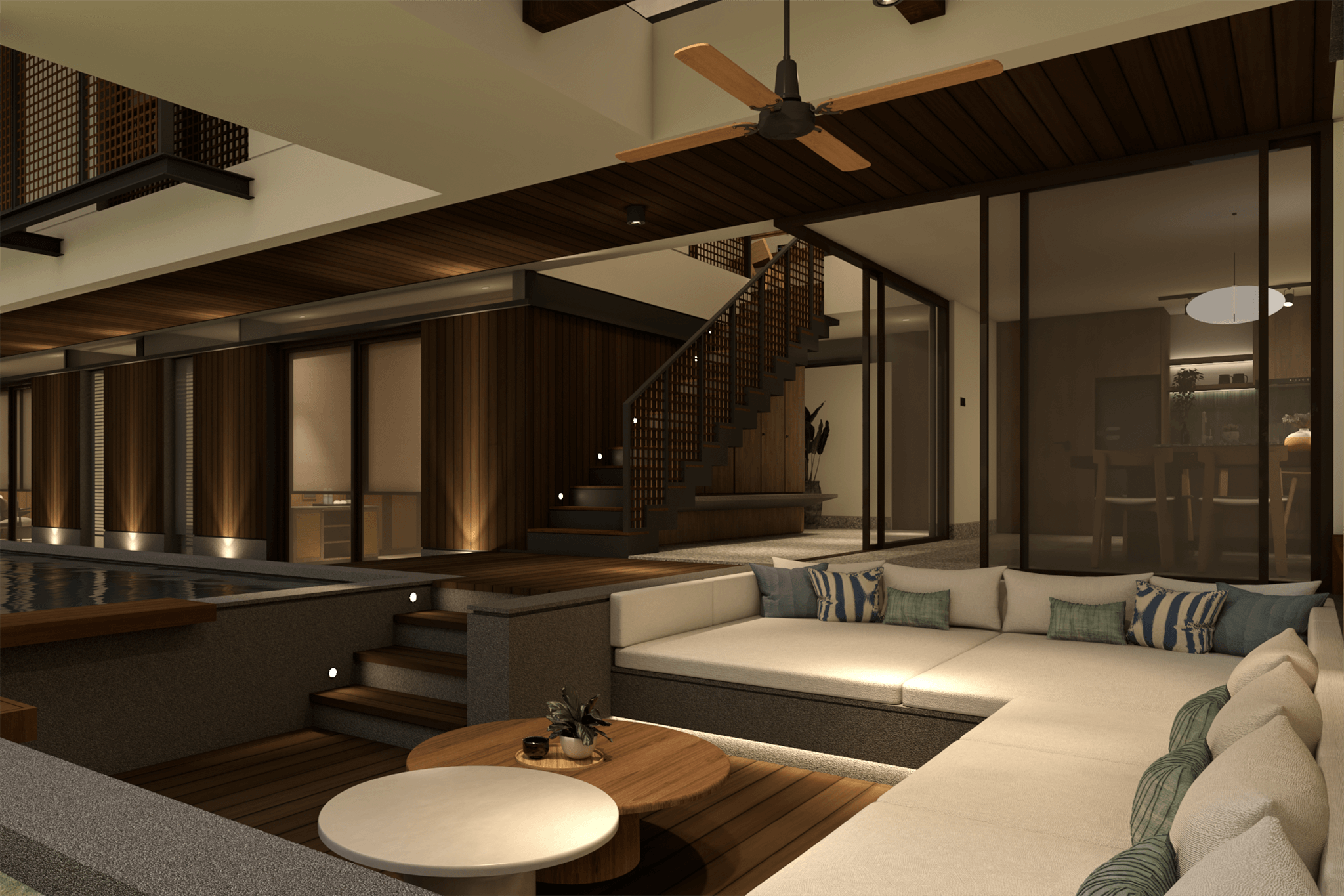 Luxury Villa with 5 Bedrooms in The Heart of Canggu - Sunken View