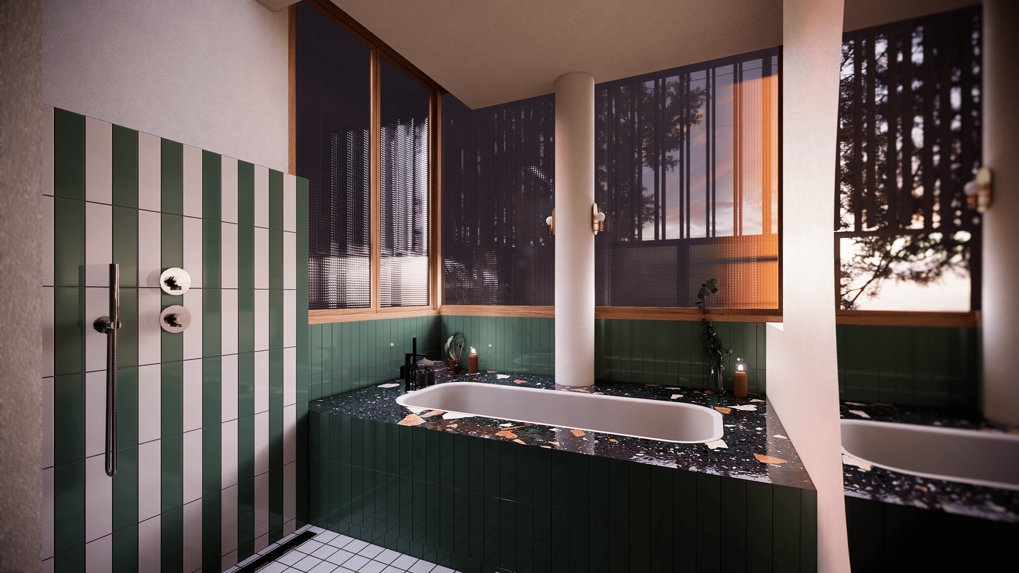 Retro Luxury Villa with 2 Bedrooms Minutes from the Beach - Bathroom