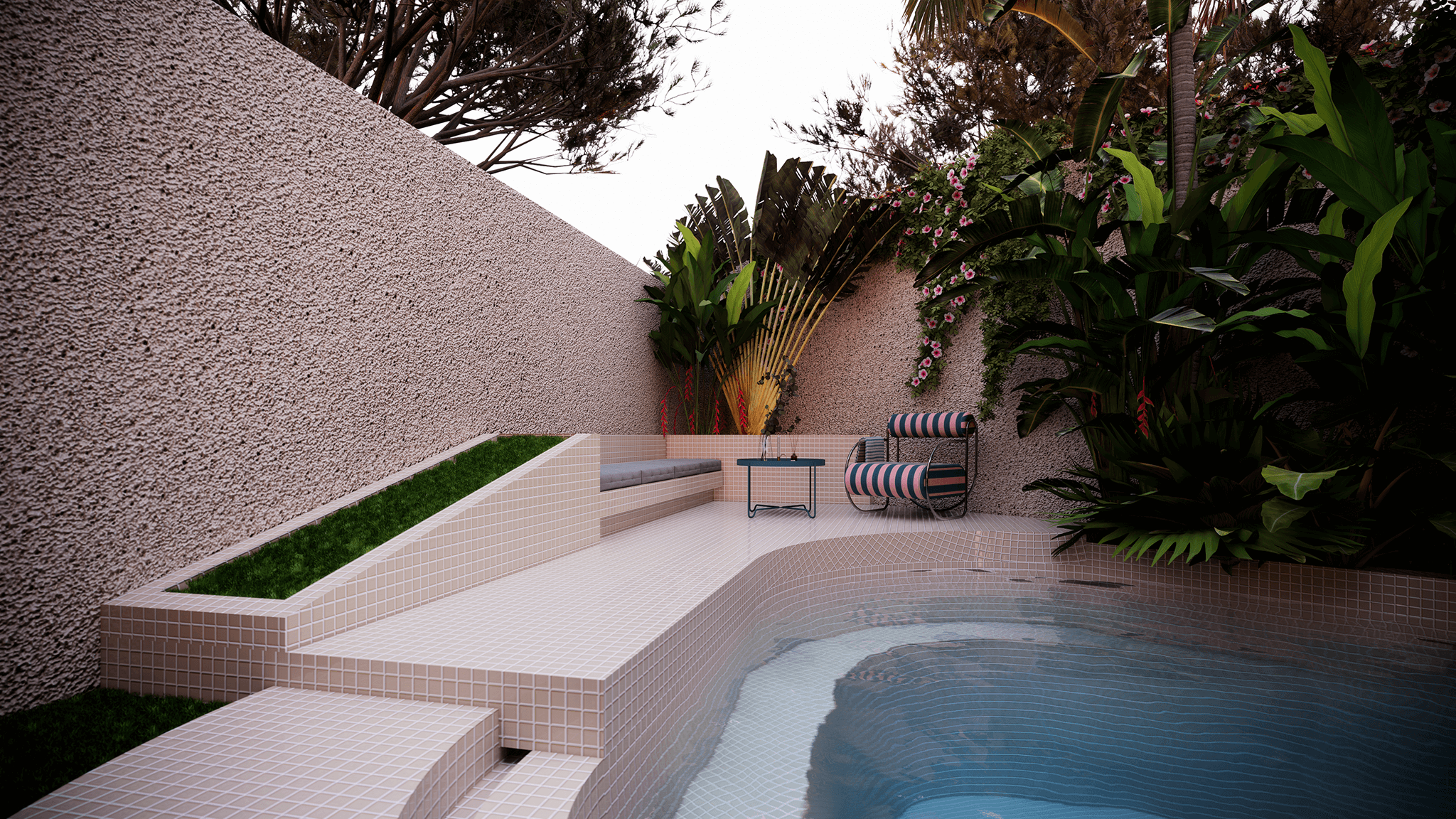 Retro Luxury Villa with 2 Bedrooms Minutes from the Beach - Pool