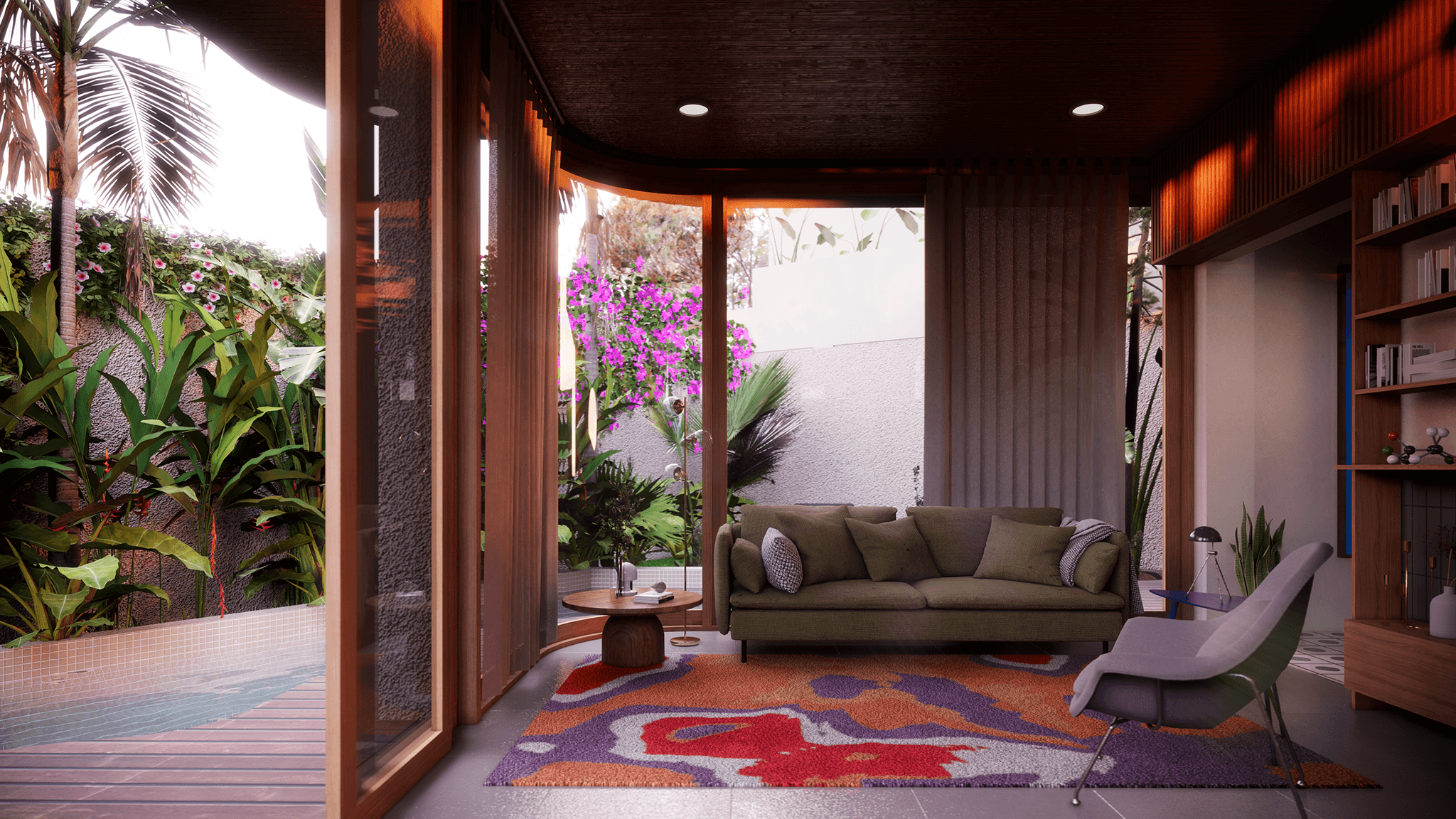 Retro Luxury Villa with 2 Bedrooms Minutes from the Beach - Interior