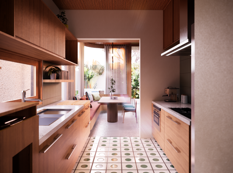 Retro Luxury Villa with 2 Bedrooms Minutes from the Beach - Kitchen