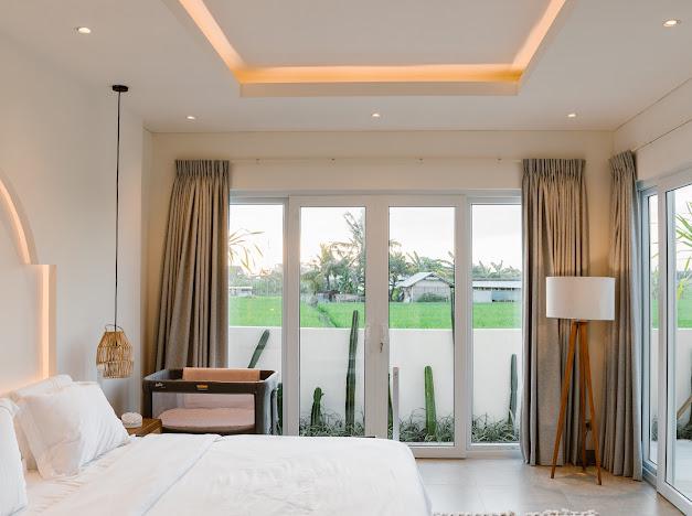Modern Villa with Rice Field View Minutes from the Beach - Bedroom