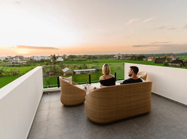 Modern Villa with Rice Field View Minutes from the Beach - Rooftop